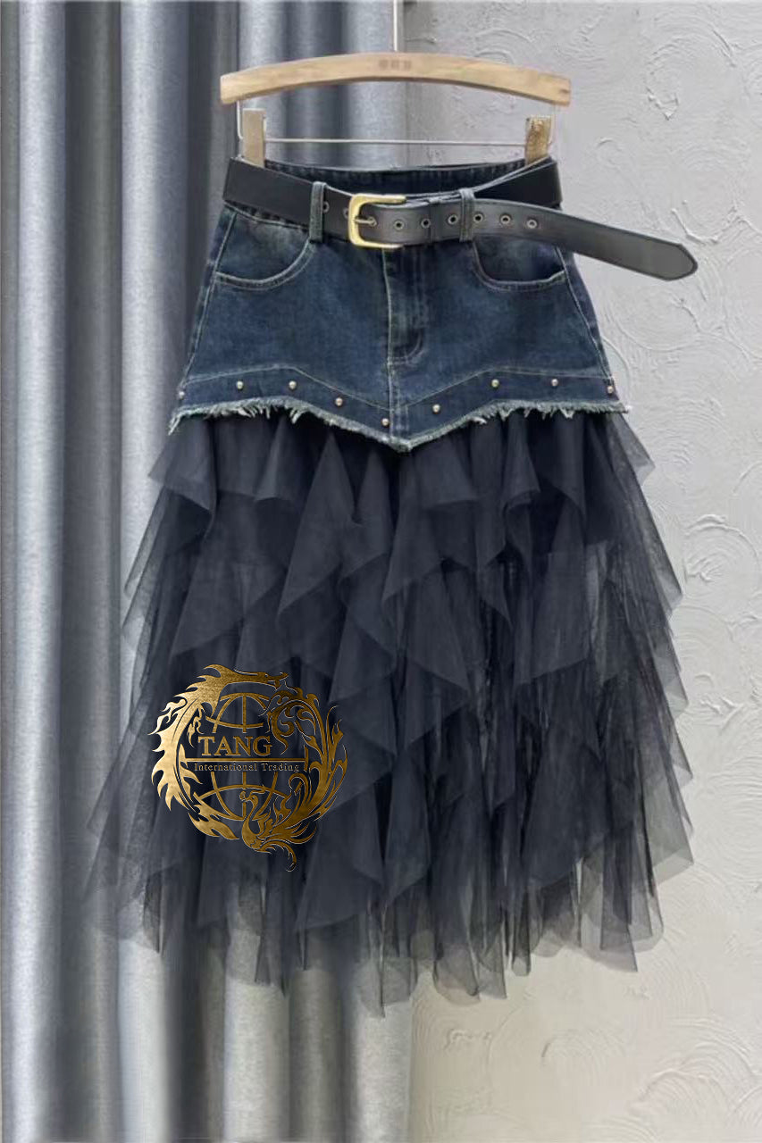 QYG# Girls Jeans Skirts